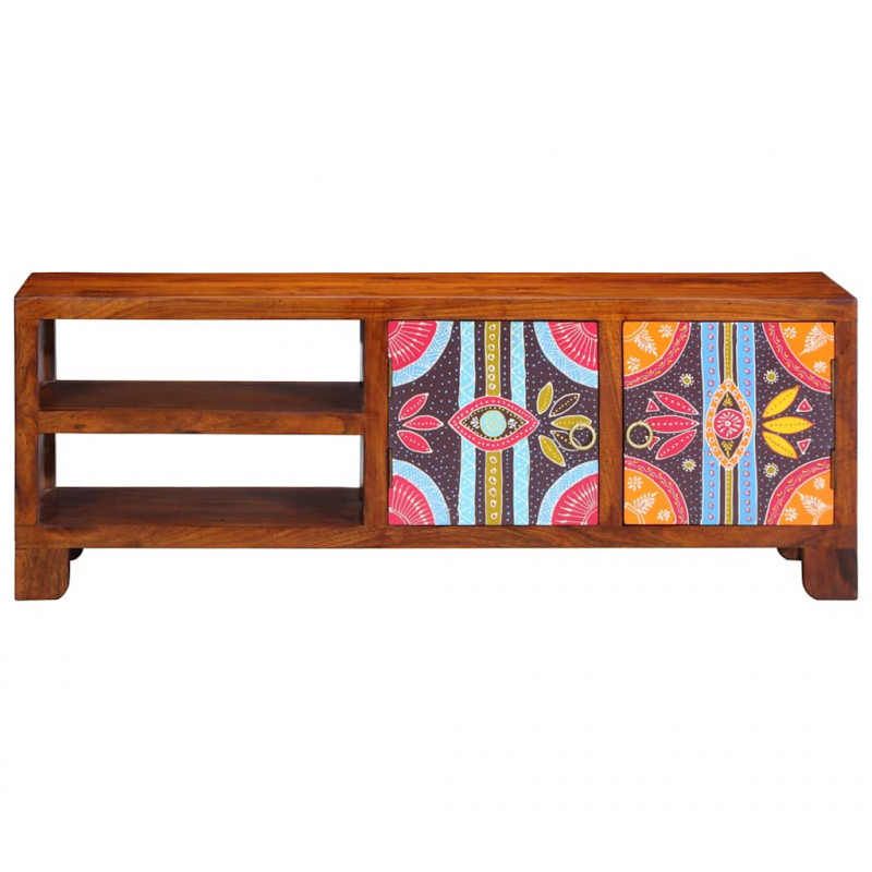 Szafka RTV wielokolorowa 110x30x40 lite drewno akacjowe