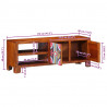 Szafka RTV wielokolorowa 110x30x40 lite drewno akacjowe