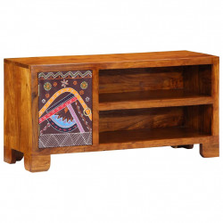 Szafka RTV wielokolorowa 90x30x45 lite drewno akacjowe