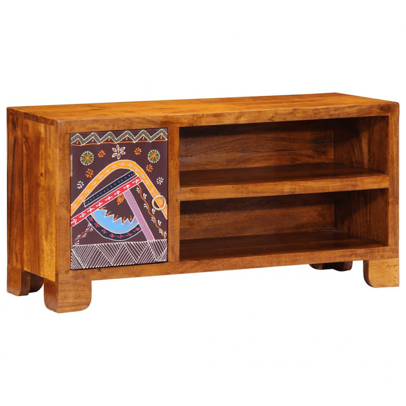 Szafka RTV wielokolorowa 90x30x45 lite drewno akacjowe