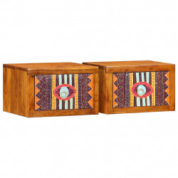 Szafka Nocna z szufladą 2 pcs Brązowy 35 x 30 x 22 cm