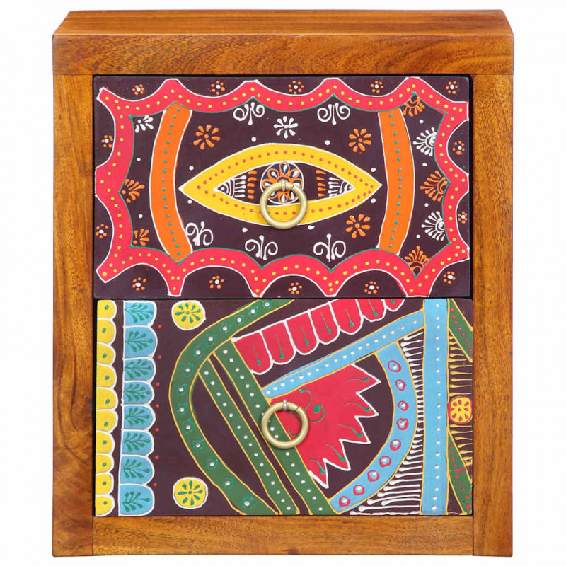 Szafka Nocna 2 pcs Brązowy 35 x 30 x 40 cm Lite Drewno Akacji