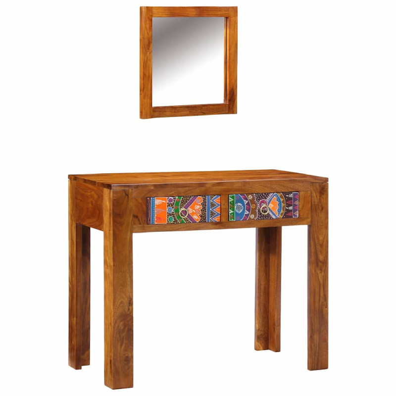 Toaletka z szufladą Brązowy 90 x 45 x 75 cm Lite Drewno Akacji