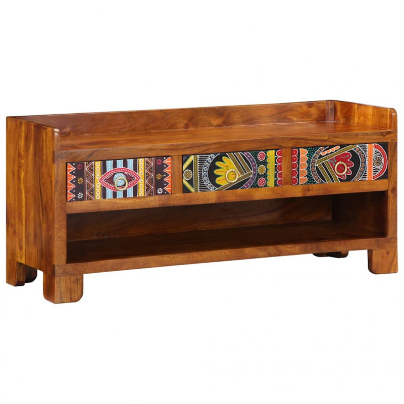 Ławka na buty Miodowy brąz 100 x 35 x 45 cm Drewno Akacjowe