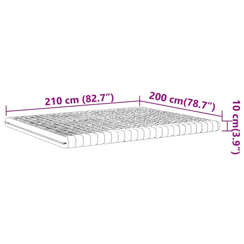 Materac piankowy, biały 200x210 cm, 7-strefowy, twardość 20 ILD
