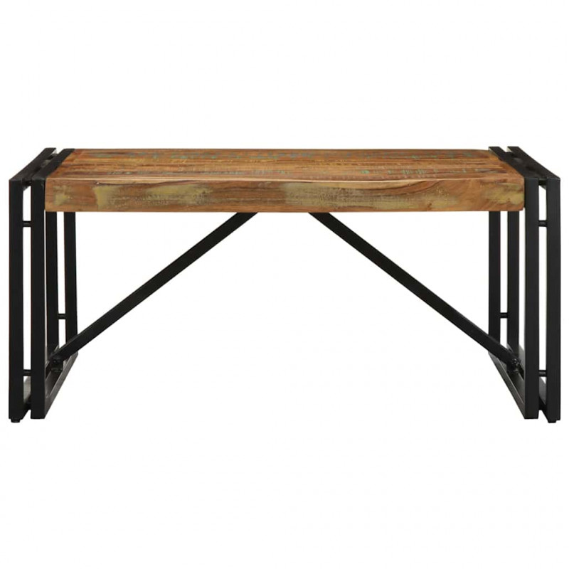 Stolik kawowy wielokolorowy 80x80x35 cm lite drewno odzyskane