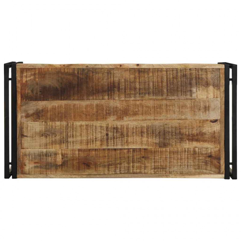 Stolik kawowy, 100x50x35 cm, surowe lite drewno mango
