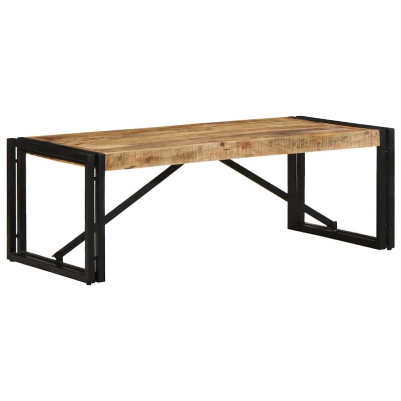 Stolik kawowy, 100x50x35 cm, surowe lite drewno mango