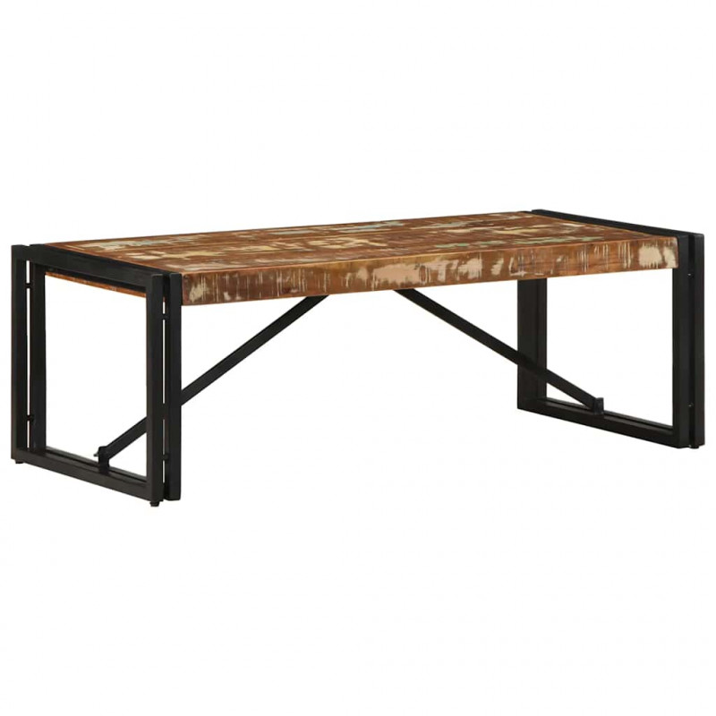 Stolik kawowy wielokolorowy 100x50x35 cm lite drewno odzyskane