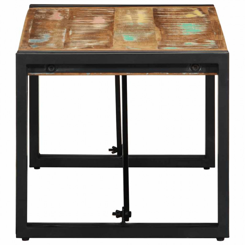 Stolik kawowy wielokolorowy 80x40x35 cm lite drewno odzyskane