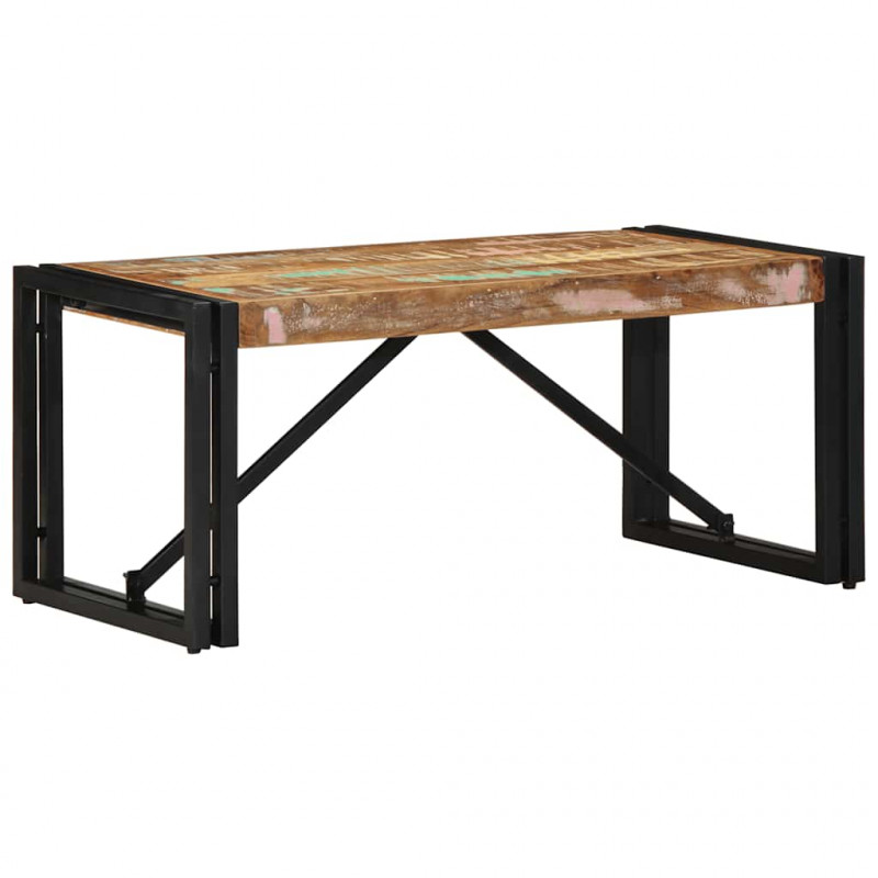 Stolik kawowy wielokolorowy 80x40x35 cm lite drewno odzyskane