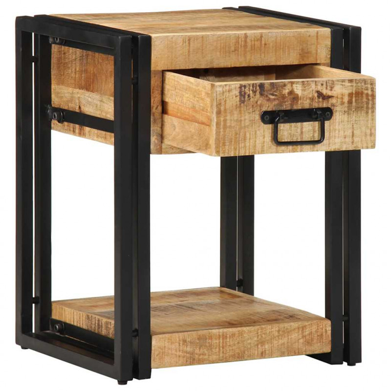 Szafka nocna 40x35x50 cm lite drewno surowe mango