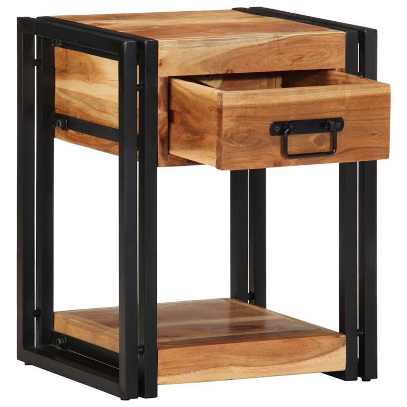Szafka Nocna 2 pcs Brązowy 40 x 35 x 50 cm lite drewno akacjowe