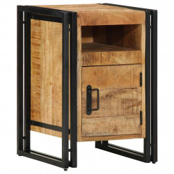 Szafka nocna, 40x40x59 cm, lite surowe drewno mango