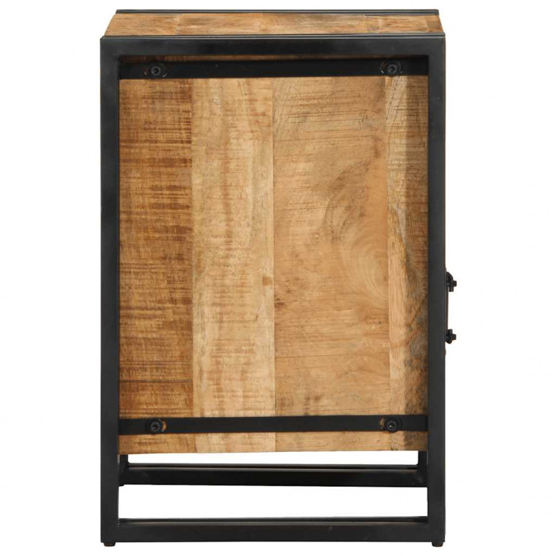 Szafka nocna, 40x40x59 cm, lite surowe drewno mango