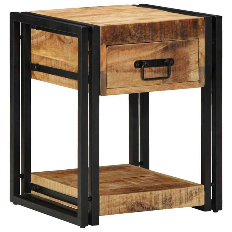 Szafki nocne, 2 szt., 40x40x50 cm, lite drewno surowe mango