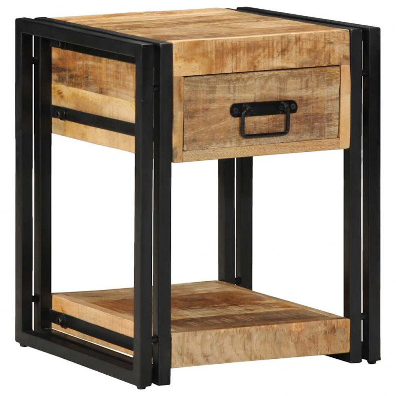 Szafki nocne, 2 szt., 40x40x50 cm, lite drewno surowe mango