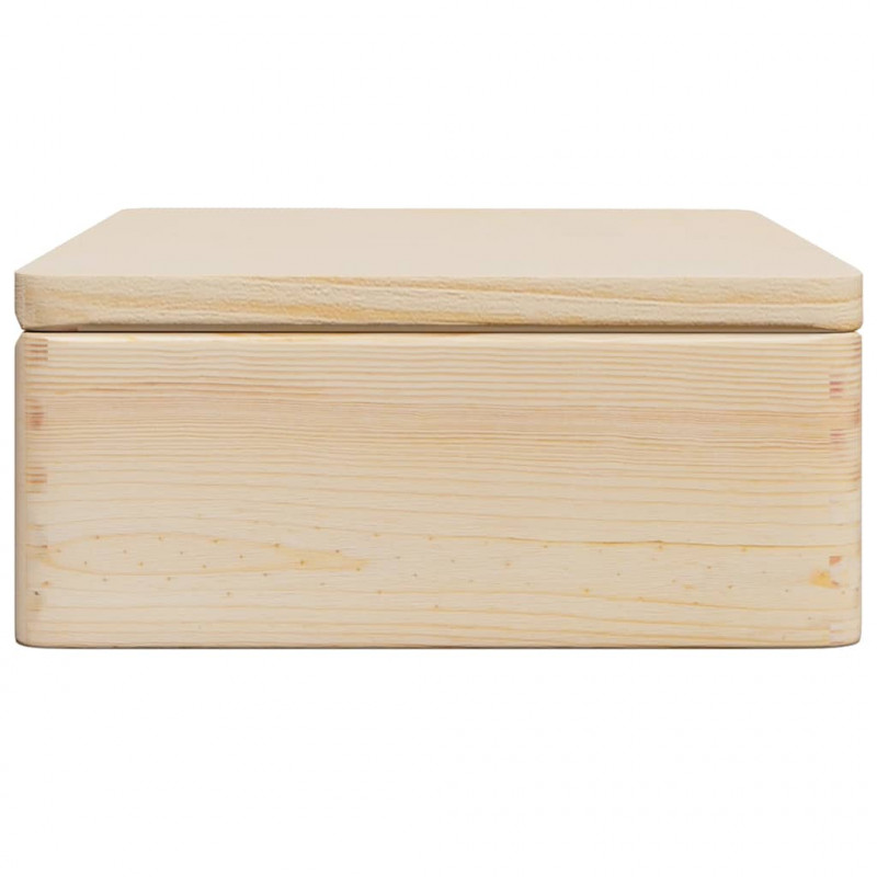 Skrzynka drewniana z pokrywką, 40x30x13 cm, lite drewno sosnowe