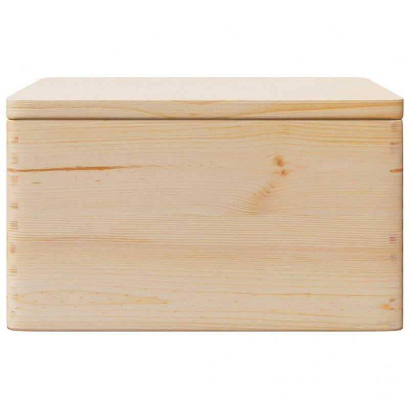 Skrzynka drewniana z pokrywką, 40x30x23 cm, lite drewno sosnowe