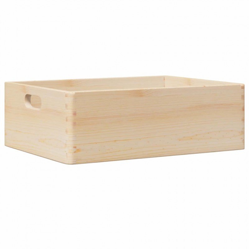 Skrzynka drewniana z uchwytami, 40x30x13cm, lite drewno sosnowe