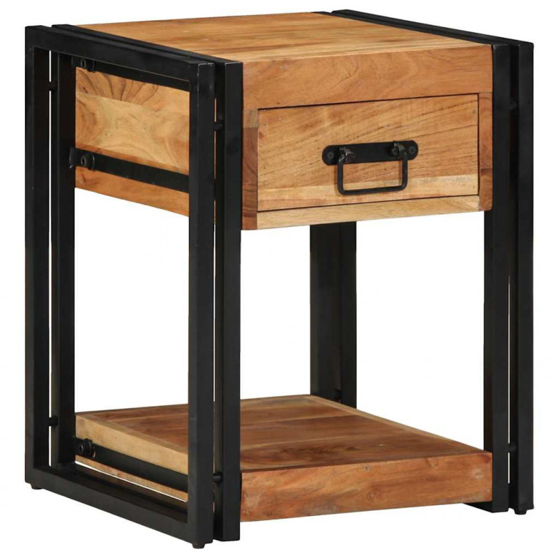 Szafka Nocna 2 pcs Brązowy 40 x 40 x 50 cm lite drewno akacjowe
