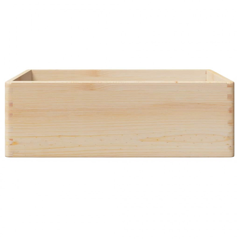 Skrzynka drewniana z uchwytami, 40x30x13cm, lite drewno sosnowe
