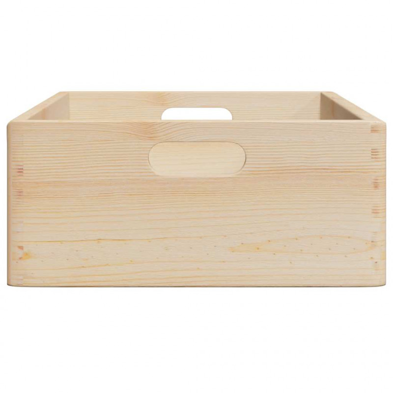 Skrzynka drewniana z uchwytami, 40x30x13cm, lite drewno sosnowe