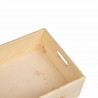 Skrzynka drewniana z uchwytami, 40x30x13cm, lite drewno sosnowe