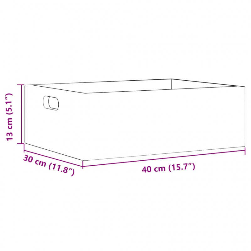 Skrzynka drewniana z uchwytami, 40x30x13cm, lite drewno sosnowe