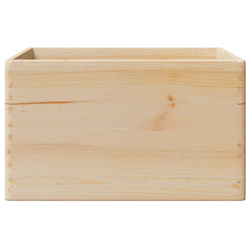 Skrzynka drewniana z uchwytami, 40x30x23cm, lite drewno sosnowe