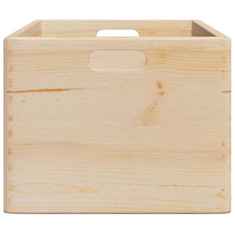 Skrzynka drewniana z uchwytami, 40x30x23cm, lite drewno sosnowe