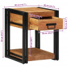 Szafka Nocna 2 pcs Brązowy 40 x 40 x 50 cm lite drewno akacjowe