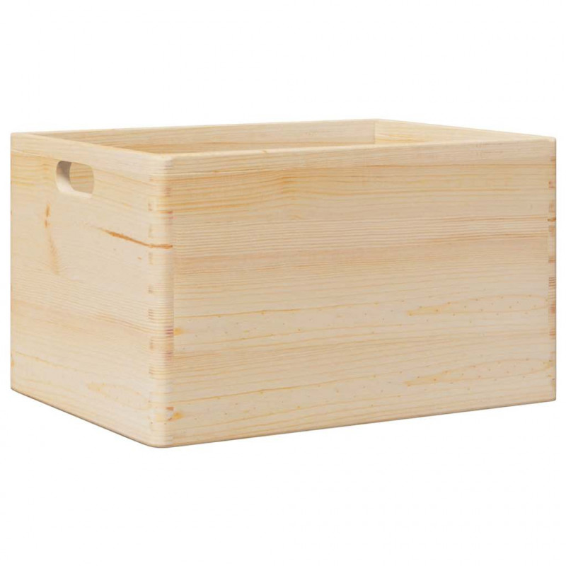Skrzynka drewniana z uchwytami, 40x30x23cm, lite drewno sosnowe