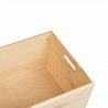 Skrzynka drewniana z uchwytami, 40x30x23cm, lite drewno sosnowe