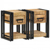 Szafka Nocna 2 pcs Brązowy 30 x 30 x 40 cm lite drewno mango