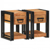 Szafka Nocna 2 pcs Brązowy 30 x 30 x 40 cm lite drewno akacjowe