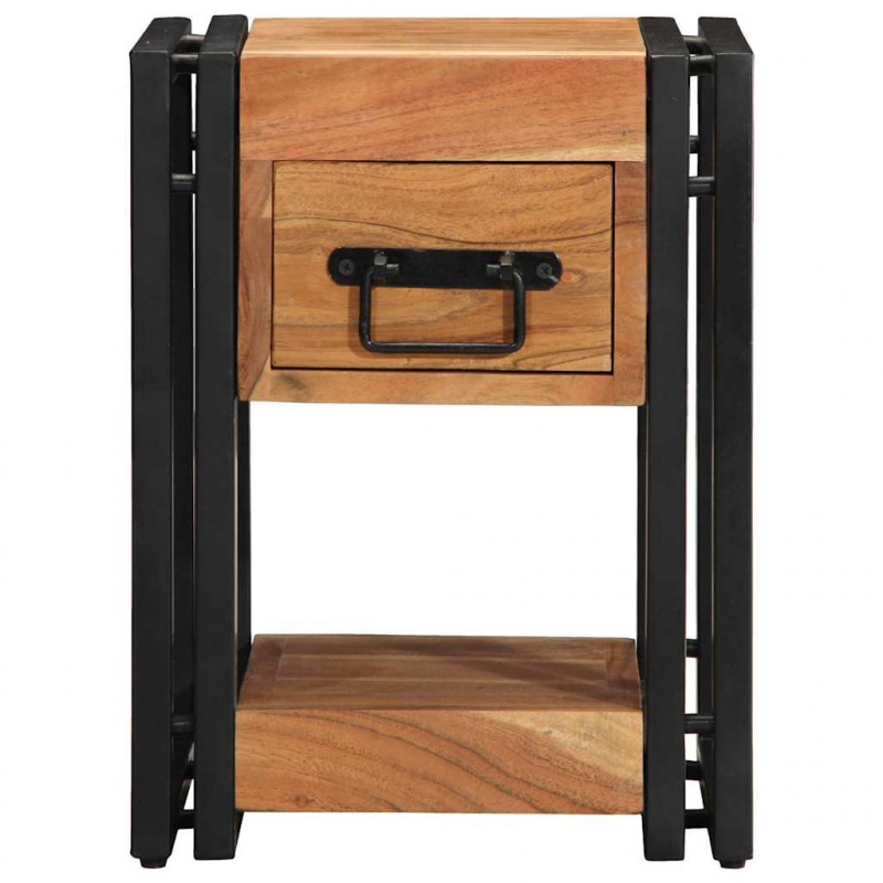 Szafka Nocna 2 pcs Brązowy 30 x 30 x 40 cm lite drewno akacjowe