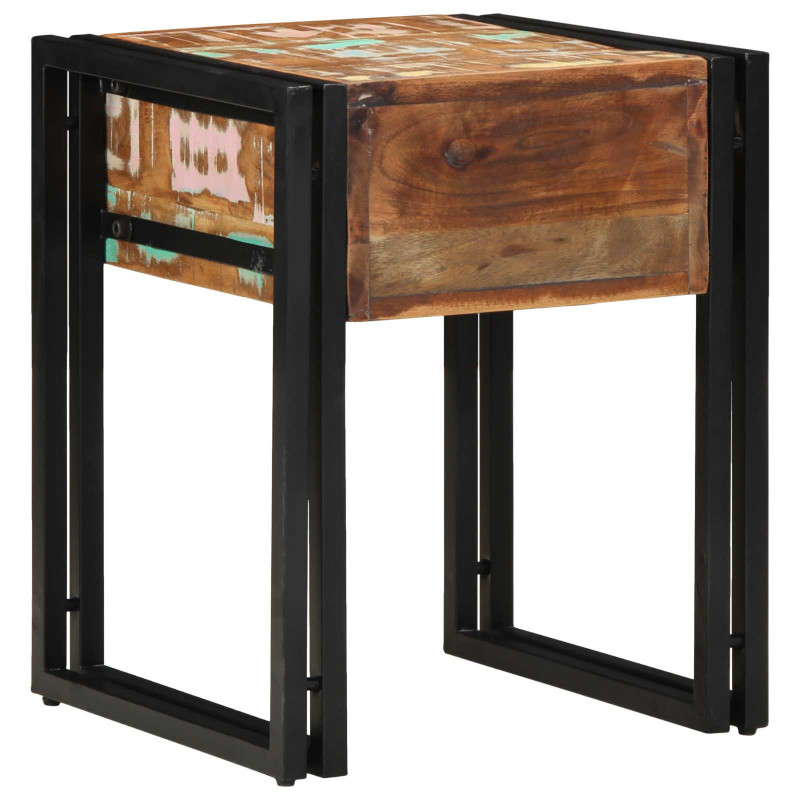 Stolik końcowy 40 x 40 x 50 cm Lite Drewno Recyklingowe