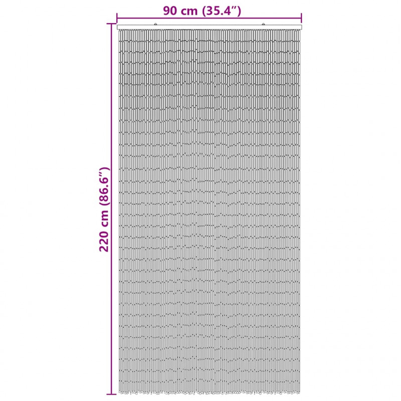 Zasłona przeciw owadom z nadrukiem bambusowym 90x220 cm Bambus