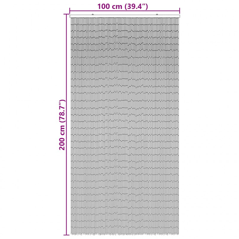 Zasłona przeciw owadom z nadrukiem bambusowym 100x200 cm Bambus