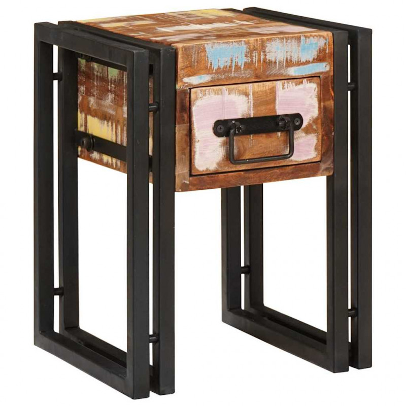 Stolik końcowy 30 x 30 x 40 cm Lite Drewno Recyklingowe