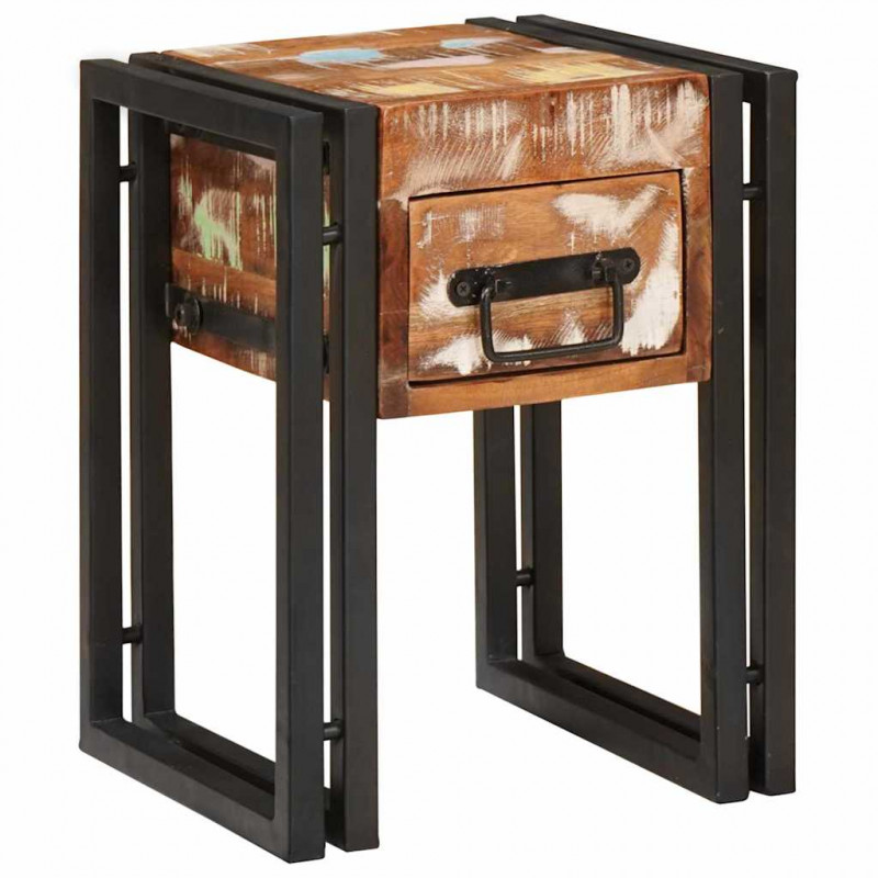 Stolik końcowy 30 x 30 x 40 cm Lite Drewno Recyklingowe
