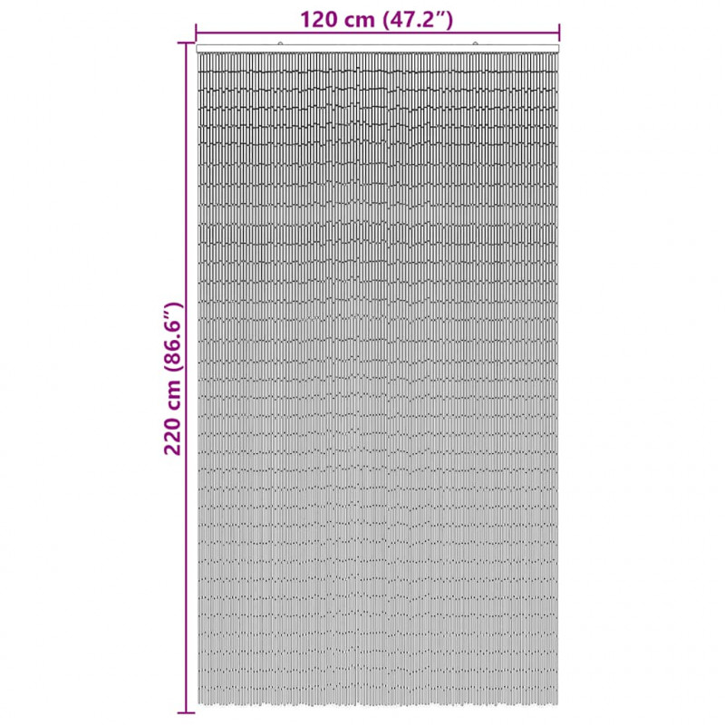 Zasłona przeciw owadom Ciemnoszara 120x220 cm Bambus