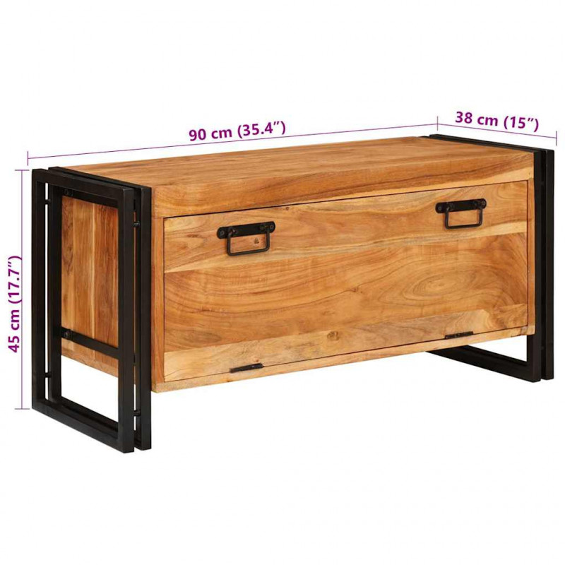 Szafka na buty Brązowy 90 x 38 x 45 cm Lite Drewno Akacji