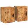 Stolik nocny 2 pcs Brązowy 35 x 33 x 48 cm Drewno z mango