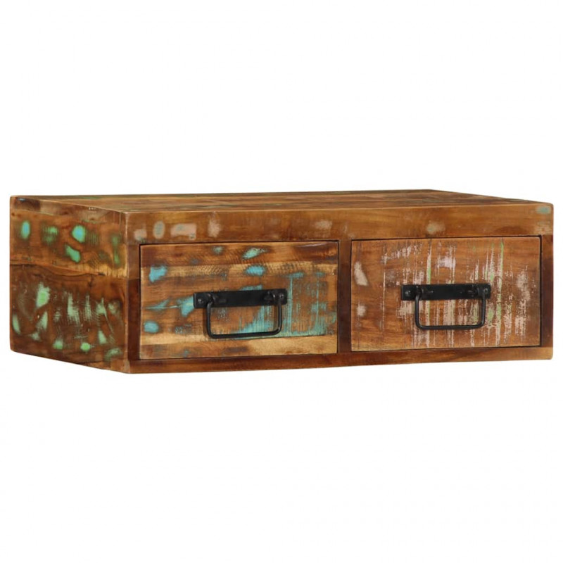 Ścienna szafka pod TV, 60x30x19 cm, lite drewno z odzysku