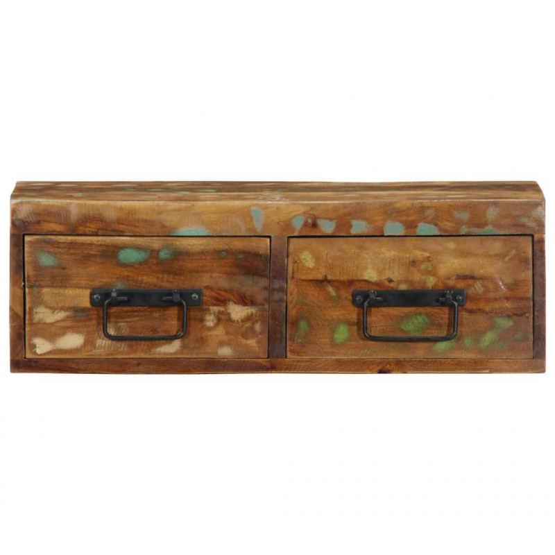 Ścienna szafka pod TV, 60x30x19 cm, lite drewno z odzysku