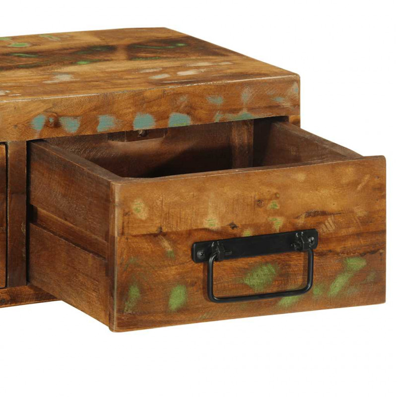 Ścienna szafka pod TV, 60x30x19 cm, lite drewno z odzysku