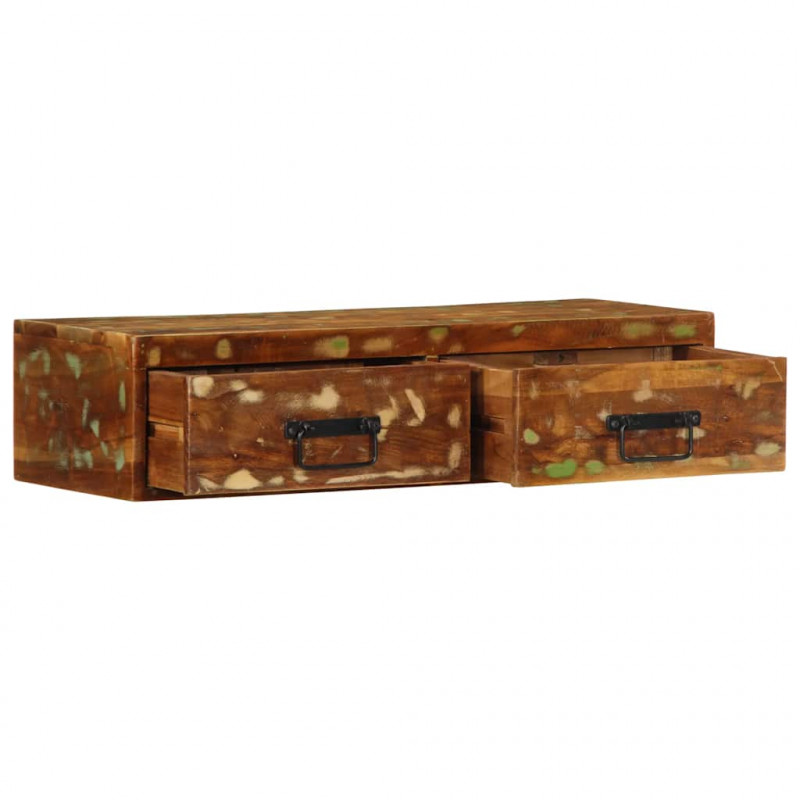 Ścienna szafka pod TV, 80x30x19 cm, lite drewno z odzysku