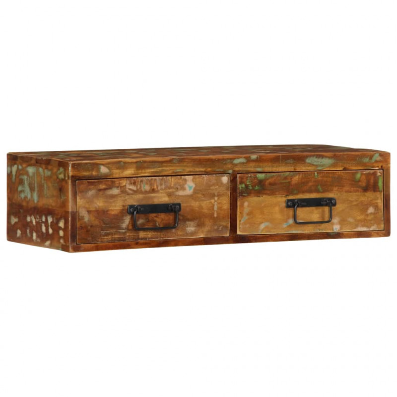 Ścienna szafka pod TV, 80x30x19 cm, lite drewno z odzysku